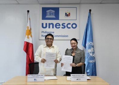 UNESCO Sec Gen Ivan Henares and AS PH Managing Director Natalie Jorge