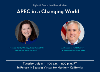 Image of two speakers and the event title.