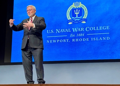 Kevin Rudd giving a speech at the USNWC