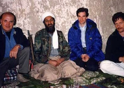 Peter Bergen (2nd from right) with Osama Bin Laden.