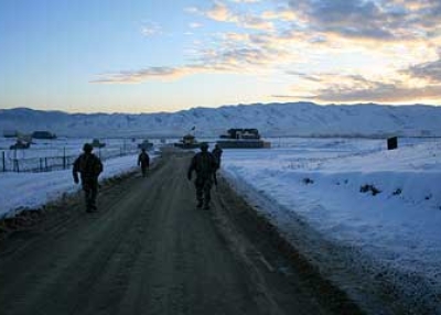 On winter patrol in Afghanistan.Â 