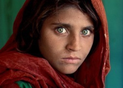 Steve McCurry, Sharbat Gula, “Afghan Girl”, at Nasir Bagh refugee camp near Peshawar, Pakistan, 1984, ©Steve McCurry