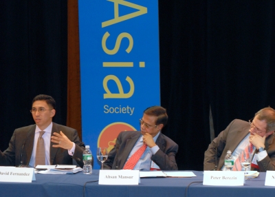 Left to right: David Fernandez, Ahsan Mansur, Peter Berezin (Elsa Ruiz/Asia Society)