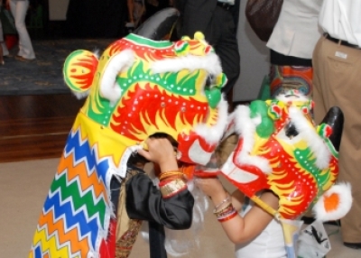 Dragon dance at Asia Society Family Benefit, 2009.