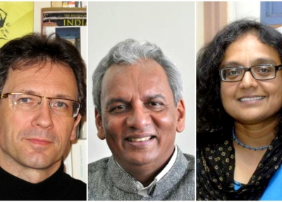 L to R: Christophe Jaffrelot, Jayant Prasad and Meena Menon 