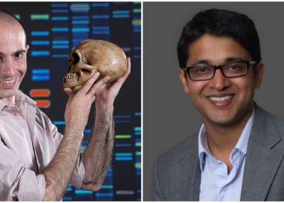 L to R: Yuval Noah Harari and Gaurav Gupta