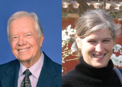 Pictured, left to right: President Jimmy Carter and Marilyn Beach