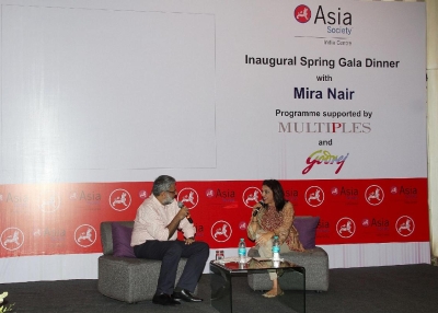 L to R: Author Sidharth Bhatia and filmmaker Mira Nair.