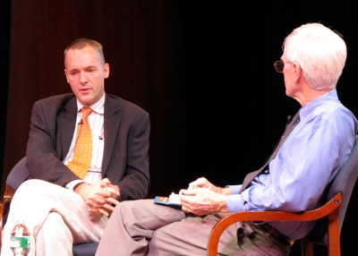 James Miles of The Economist, left, with Orville Schell (Bill Swersey/Asia Society)