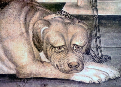 Unidentified artist, Fierce dog (猛犬圖) (detail), National Museum of Korea