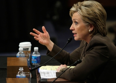 US Secretary of State nominee Hillary Clinton testifies during her confirmation hearing before the Senate Foreign Relations Committee on Jan. 13, 2009 in Washington, DC. (Alex Wong/Getty Images)