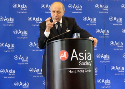 French Foreign Minister Laurent Fabius at Asia Society Hong Kong Center on May 5, 2013. 