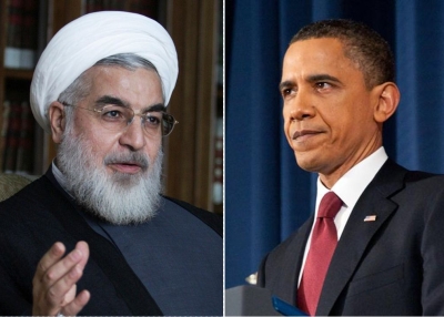L: Iranian President Hassan Rouhani (Mojtaba Salimi/Wikimedia Commons). R: U.S. President Barack Obama (National Defense University/Wikimedia Commons).