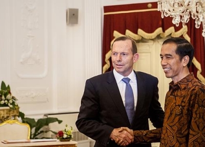 Tony Abbott and Joko Widodo late last year. Courtesy of The Australian, 2014