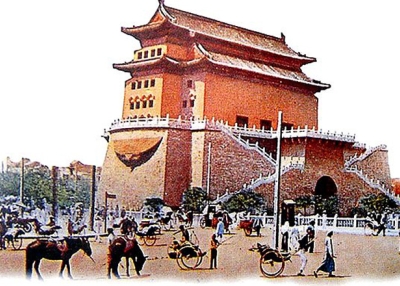 The front gate in Beijing, in an early-20th century photograph, from the The Last Days of Old Beijing.