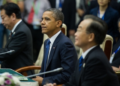 President Barack Obama participates in the East Asia Summit Plenary Session in Phnom Penh, Cambodia in 2012 (U.S. State Department photo by William Ng/Wikimedia Commons).