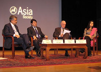Left to right: Nasim Ashraf, Mohammad Ali Saif, Nicholas Platt, Kashmala Tariq (Asia Society)