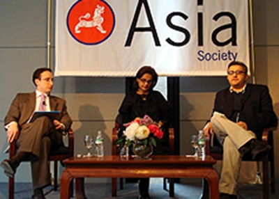 Left to right: Craig Cohen, Mahnaz Ispahani, Aqil Shah (Azadeh Fartash/Asia Society)