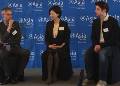 From left: Christoph Heider, Secretary General of the European Chamber of Commerce in Korea, Seo-young Chae, Professor in the English Language and Literature Department at Sogang University, and Mark Tetto, CFO of Korea-based startup Vingle and .