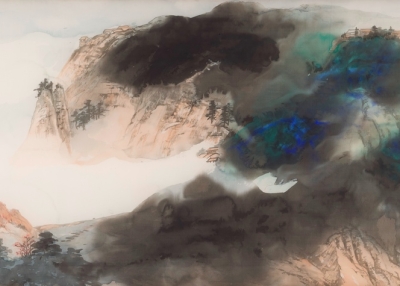 Living in the Mountains (detail), by Zhang Daqian