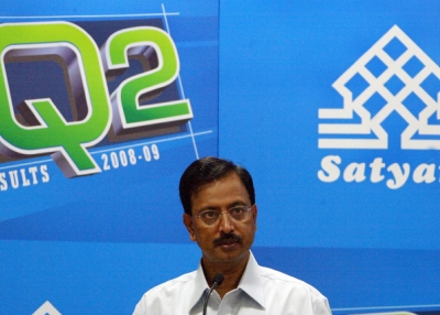 Chairman and founder of Satyam Computer Services, Ltd. Ramalinga Raju at a press conference in Hyderabad on October 17, 2008. (Noah Seelam/AFP/Getty Images)