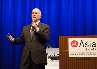 California Governor Jerry Brown gives opening remarks to kickoff ASNC's CA-Climate Change event