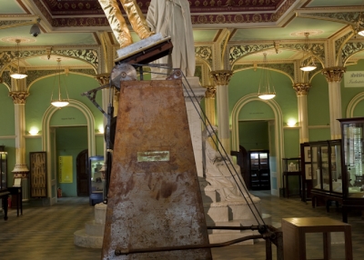 Installation view of Sudarshan Shetty's sculpture at Dr. Bhau Daji Lad Museum