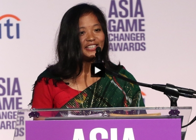 Mira Rai at Asia Society's 2018 Asia Game Changer Awards.