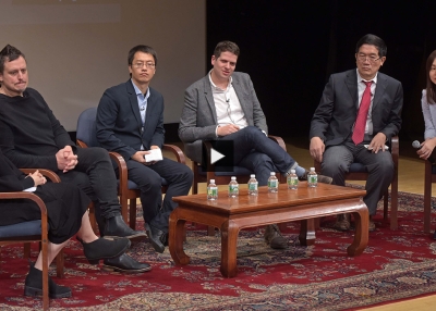 Mia Yoo, Billy Clark, Wenfeng Liu, Zachary Kaplan, Zhang Xiaoming, and Yi Qin at Asia Society New York.