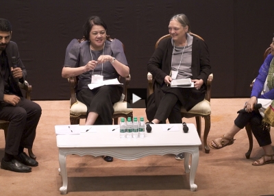 Rahaab Allana, Mariles Gustilo, Pip Laurenson, and Ikko Yokoyama at the 2019 Arts & Museum Summit