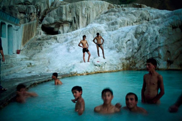 The pool at Garam Chasma, in Tajikistan's Pamir Mountains. From "Two Rivers." (Carolyn Drake)