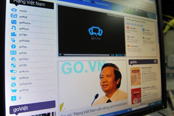 This picture taken on May 20, 2010 shows the home page of the Vietnam's pilot social networking site go.vn which has just been launched. The Vietnamese government has launched its own social networking site, after allegations that it restricted Facebook and haked numerous websites with political content. (Hoang Dinh Nam/AFP/Getty Images) 