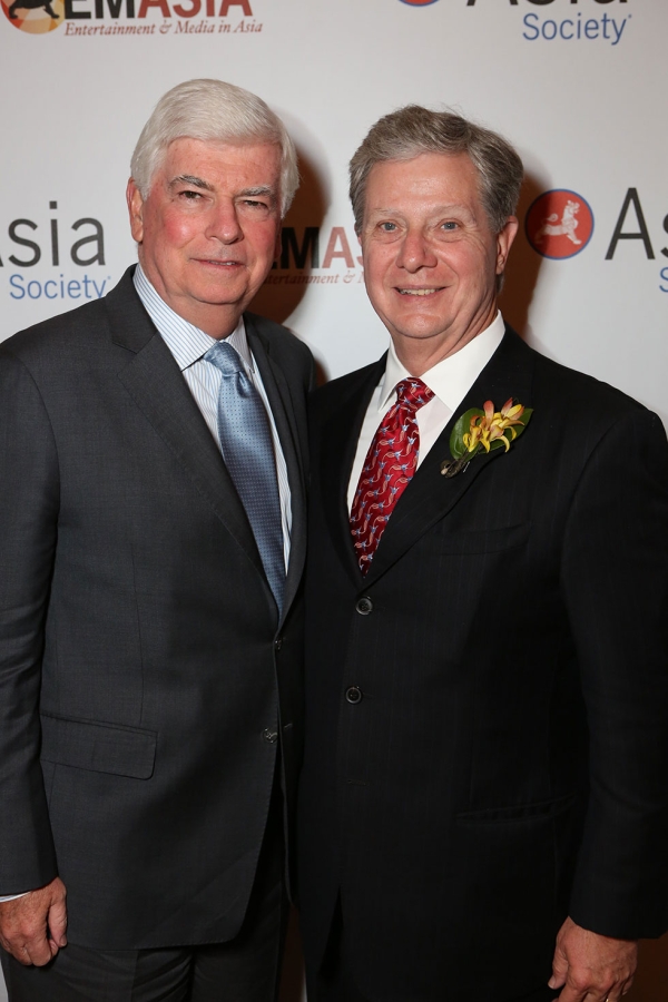 From left, Christopher Dodd, Chairman and CEO, Motion Picture Association of America and Thomas McLain, Chair, Asia Society Southern California pose during the 2013 Asia Society U.S.-China Film Summit and Gala held at the Millennium Biltmore Hotel on Tuesday, November 5, 2013, in Los Angeles, Calif. (Photo by Ryan Miller/Capture Imaging)