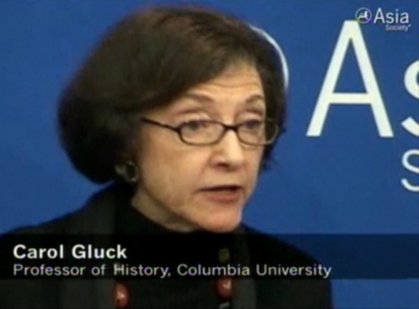 Columbia University professor Carol Gluck speaks at a town hall on the Japan crisis at Asia Society in New York on April 4, 2011.