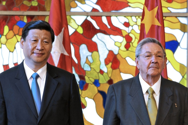 China's Vice-President Xi Jinping (L) is seen alongside Cuban President Raul Castro (R), on June 5, 2011 at Revolution Palace in Havana. China has investments in transportation, oil, appliances, communications and tourism in Cuba. (Alejandro Ernesto/AFP/Getty Images)  
