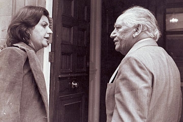 Salima Hashmi with her father, the poet Faiz Ahmed Faiz. 