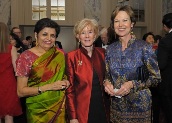 Asia Society President Vishakha Desai, Cynthia Whitehead and journalist Kati Marton, widow of former Asia Society Chairman Richard Holbrooke. (Elsa Ruiz)