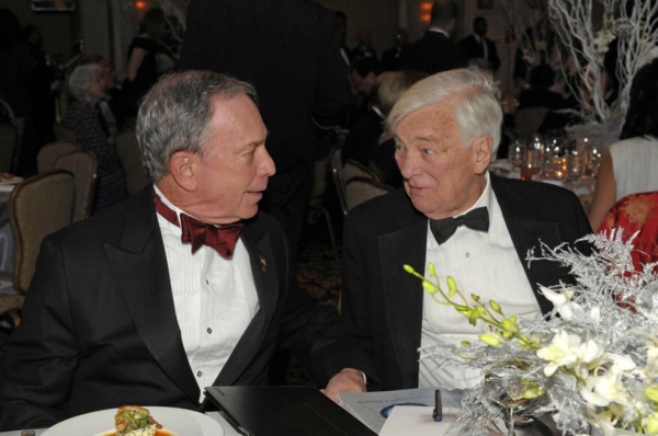 New York City Mayor Michael Bloomberg (L) and John C. Whitehead. (Elsa Ruiz)