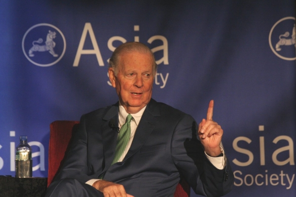 Former U.S. Secretary of State James A. Baker III in Houston on Thursday, April 12, two days before the grand opening of the Asia Society Texas Center. (Bill Swersey/Asia Society)