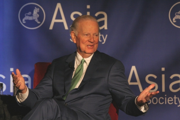 Former U.S. Secretary of State James A. Baker III in Houston on Thursday, April 12, two days before the grand opening of the Asia Society Texas Center. (Bill Swersey/Asia Society)