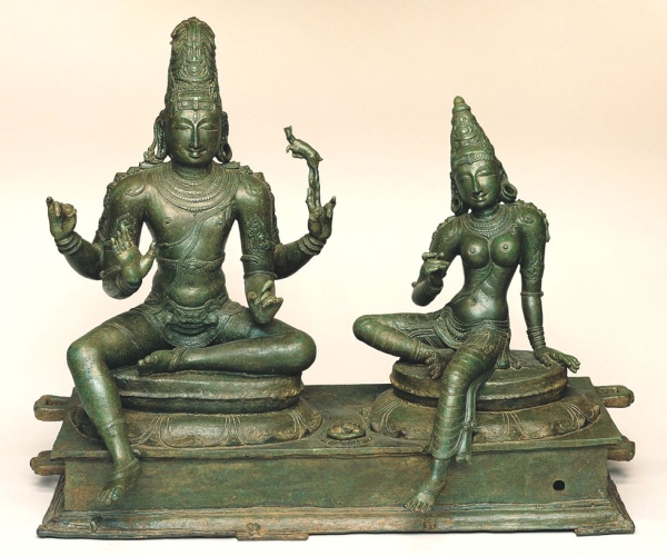 Shiva and Parvati (Somaskanda). India, Tamil Nadu; Chola period, 12th century. Copper alloyAsia Society, New York: Mr. and Mrs. John D. Rockefeller 3rd Collection, 1979.028. (Asia Society Texas)