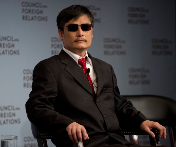 Chinese dissident Chen Guangcheng listens to a question at the Council on Foreign Relations on May 31, 2012 in New York. (Don Emmert/AFP/GettyImages)