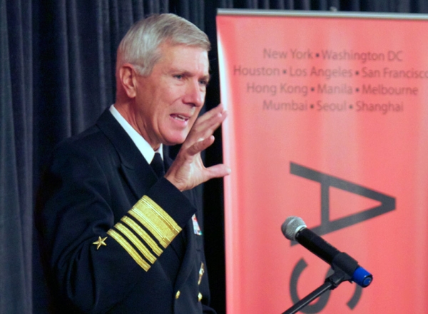 Admiral Samuel Locklear, commander of the U.S. Pacific Command, addresses Asia Society in Washington, D.C., on Dec. 6, 2012. (Kaitlin Kerwin/Asia Society)