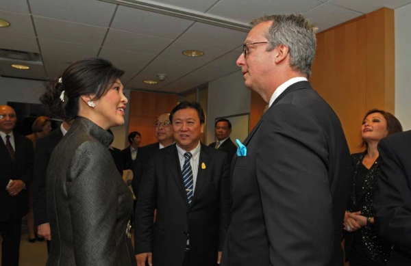 Yingluck Shinawatra and Eric G. John. (Elsa Ruiz)
