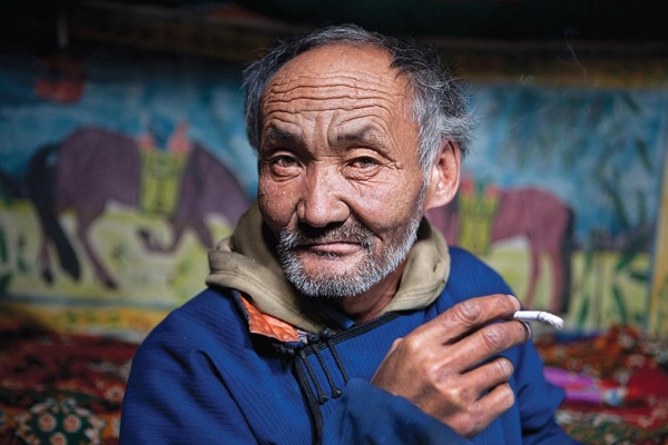 Although young men used to be given jade pipes by their fathers, most herders now smoke cigarettes. (Taylor Weidman)