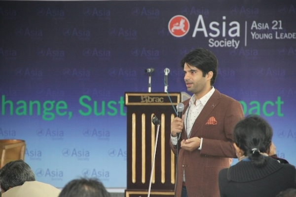 Adnan Malik speaks at the Asia 21 Young Leaders Program Summit in December, 2012. (Asia Society)