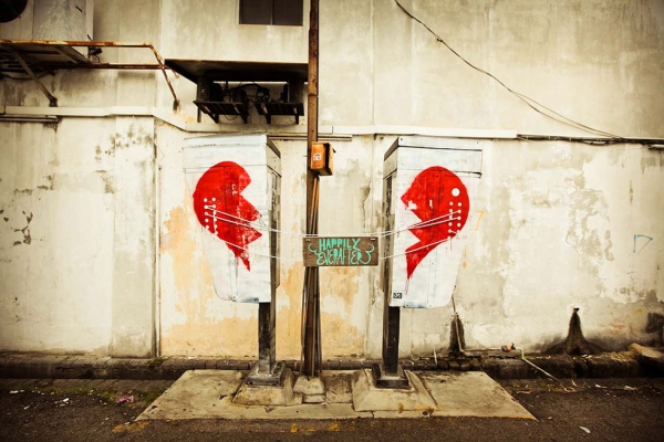 "Broken Hearts," located on Love Lane, near the junction with Chulia Street. (Catherine Mar)