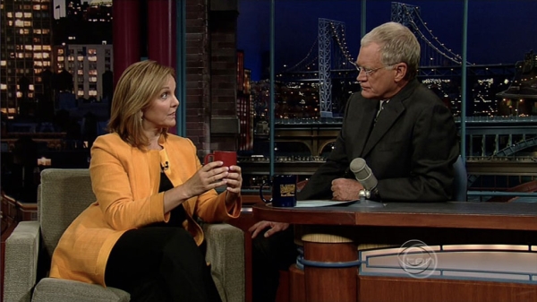 UN World Food Programme Executive Director Josette Sheeran appearing on Late Show With David Letterman on September 30, 2008.