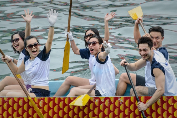 Competitors wave to the cheering crowd during the dragon boat festival in Hong Kong. Dragon Boat racing dates back over 2,000 years and has now developed into a serious sport in many countries around the world. (Philippe Lopez/AFP/Getty Images