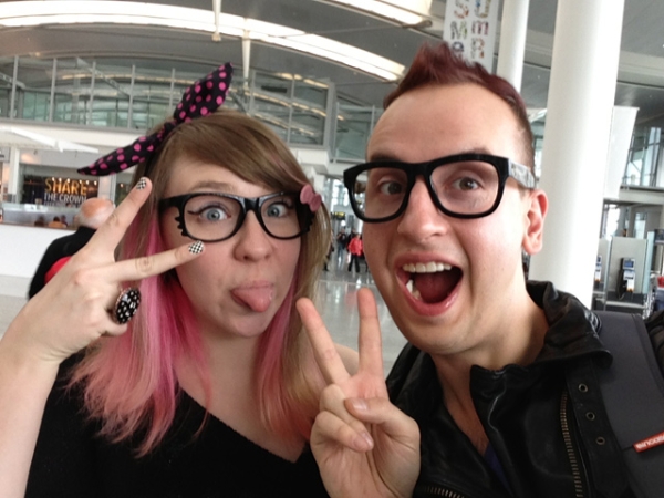 Seoul-based Canadian expats Martina and Simon Stawski, masterminds behind the popular Youtube channel Eat Your Kimchi, pose for a selfie.
